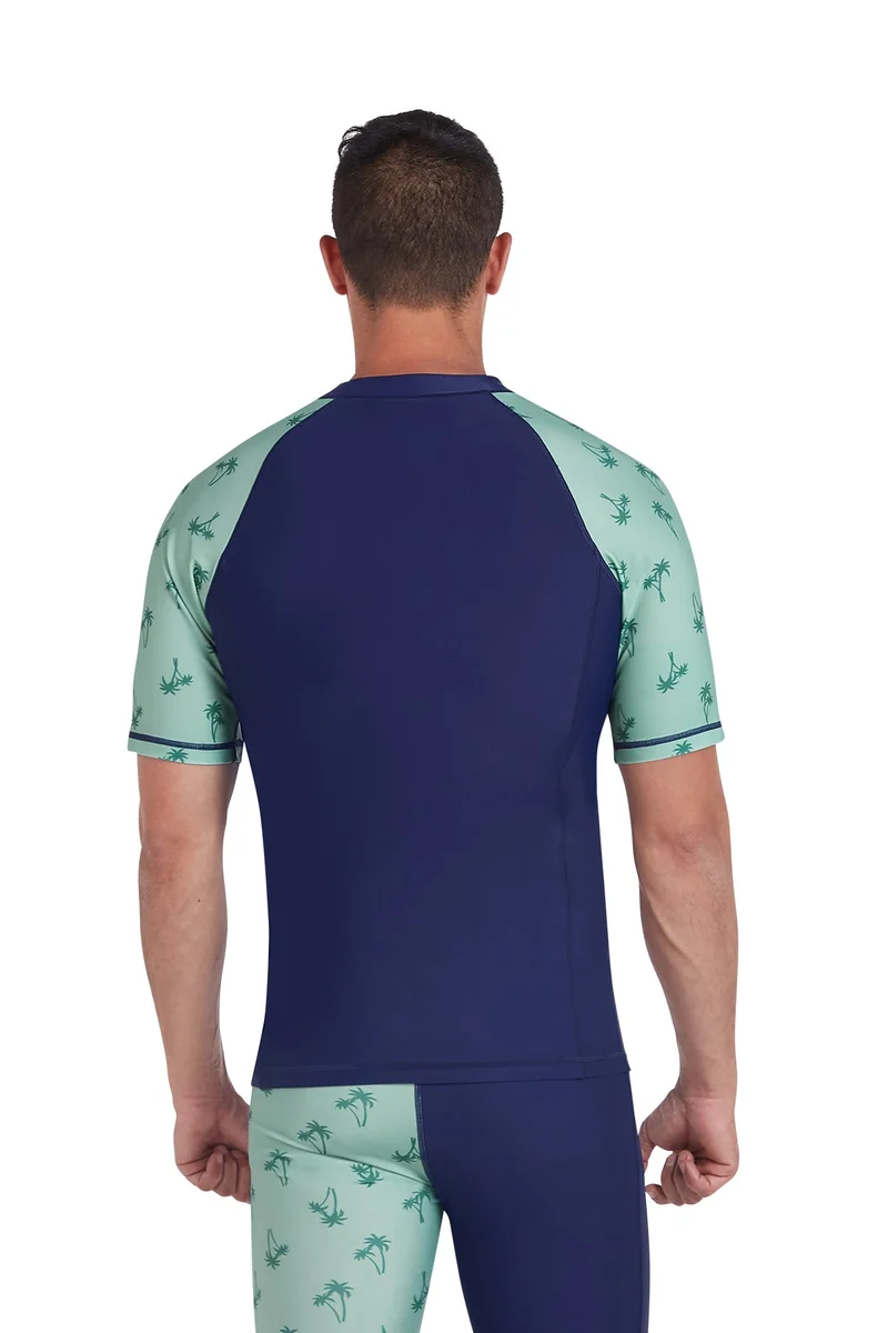 COEGA SUNWEAR  COEGA  Mens Mens Rashguard Short Sleeve - Navy Spring Palms for Men | Best Price UAE